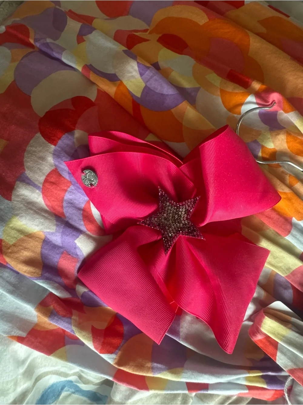 Rare Editions Pink, Orange & Purple Print Sundress with Bow